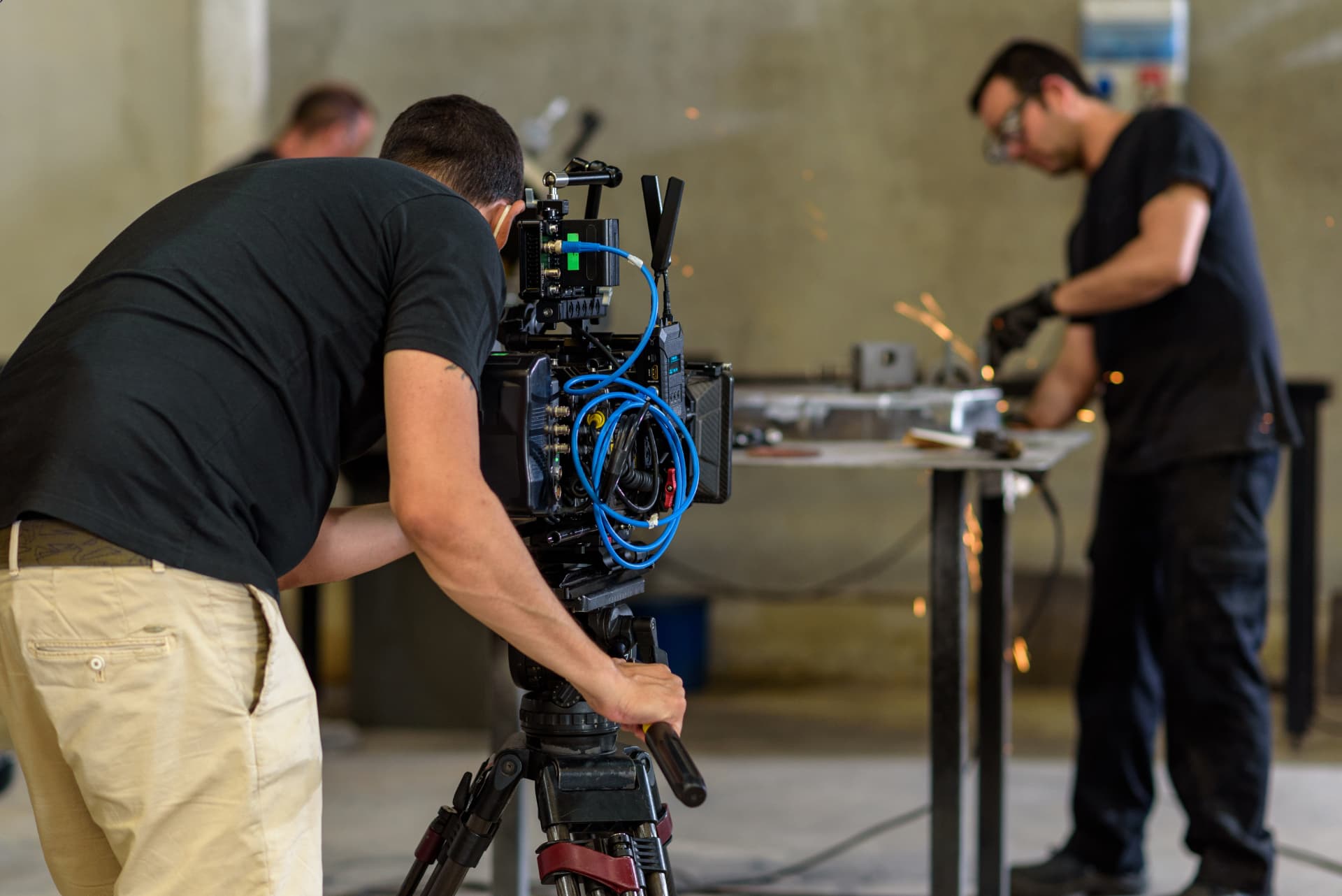 Creative team working on a film production